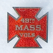 Civil War 48th Massachuesetts Volunteers Enameled Corps / Veterans Badge