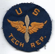 WWII English Made US Air Forces Tech Rep Patch