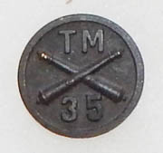 WWI 35th Trench Mortar Artillery Enlisted Collar Disc