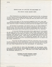 Pre-WWII Instructions For Applying To Marine Corps With Original Envelopes