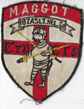 Vietnam 187th Assault Helicopter Company MAGGOT CRUSADERS Oversized Pocket Patch