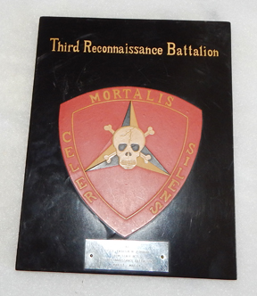 Vietnam US Marine Corps 3rd Recon Battalion Presentation Plaque