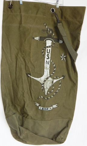 Vietnam Era US Navy Hand Painted Anchor Sea Bag