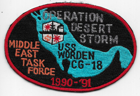 1990-91 CG-18 USS Worden Operation Desert Storm Tour Patch