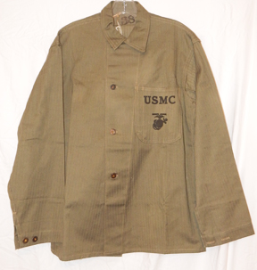 WWII US Marine Corps 41 Pattern HBT Prison Made Shirt