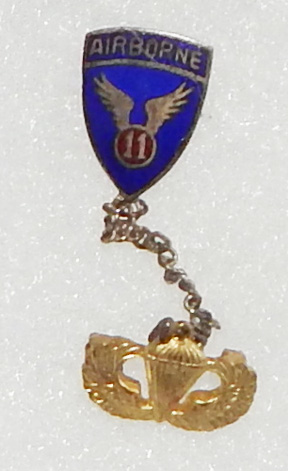 WWII - Occupation Period 11th Airborne Chained Sweetheart Pin