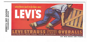 1940's-50's Levi Overalls When There's Work To Be Done Wear  Advertising Ink Blotter