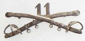 1870's-80's 11th Cavalry Veterans Jeweler Made Civil War Veterans Badge
