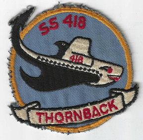1950's US Navy SS-418 USS Thornback Submarine Patch