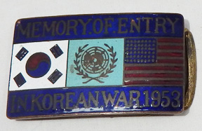 1950's Enameled Korean War Japanese Made Belt Buckle