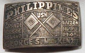 WWII US Navy Signalmen Luzon 1945 Philippine Made Belt Buckle