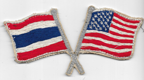 Vietnam Era Crossed Thailand & US Flag Novelty Patch