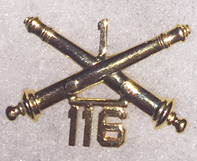 1960's 1st Battery 116th Artillery Officers Collar Device