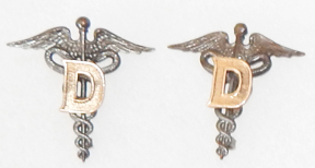 WWI Dental Medical Officers Collar Device Set