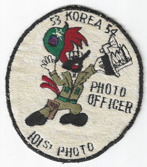 Korean War 101st Photo Signal Photo Officer Woody Woodpecker Patch