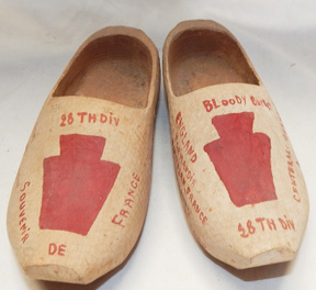 WWII 28th Division Painted Wooden Shoes