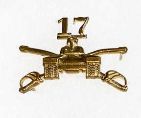 1950's-60's 17th ACR / Armored Cavalry Regiment Officers Numbered Collar Device