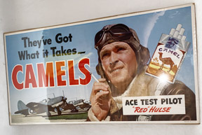 1940's Red Hulse Ace Test Pilots Camels Cigarette Mini Poster