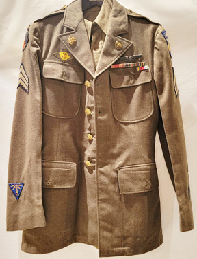 WWII 9th Airborne Troop Carrier service coat and shirt