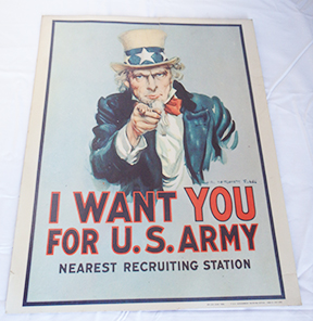 Vietnam era US Army Uncle Sam "I Want You" Poster 1968 Dated