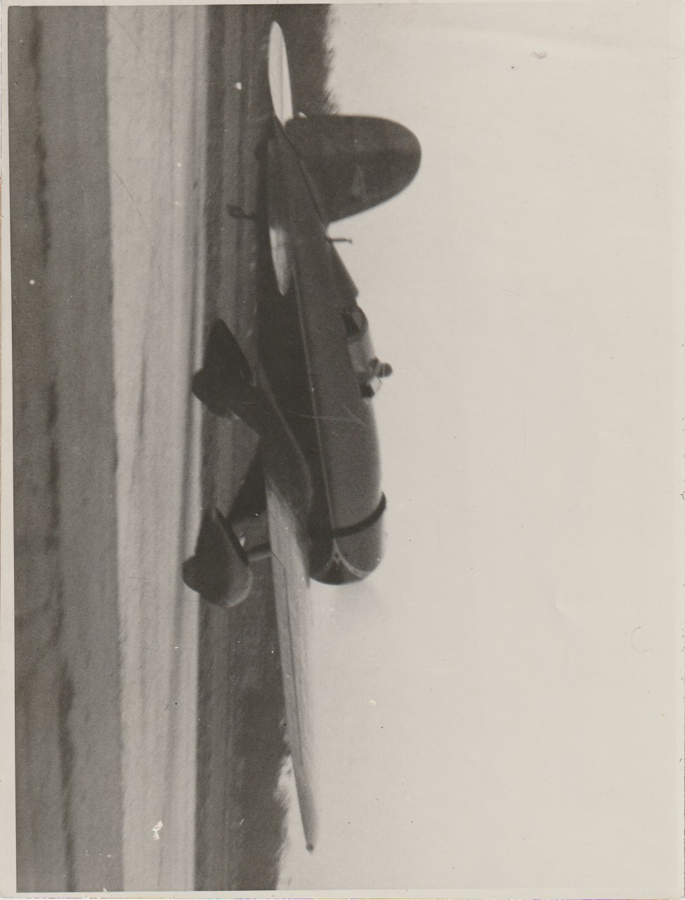Press Photo Lindbergh in Experimental Plane with Caption.