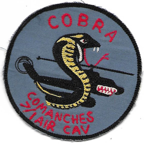 Vietnam 7th Squadron 1st Air Cavalry COMANCHES Chain Stitched Pocket Patch