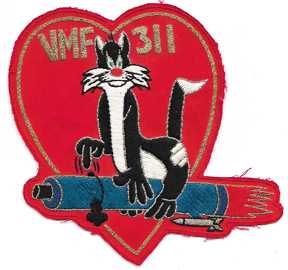 Late 1940's-1950's US Marine Corps Bullion VMF-311 Sylvester The Cat Squadron Patch