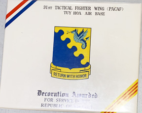 Vietnam US Air Force 31st Tactical Fighter Wing Tuy Hoa Air Base Medal Document Folder