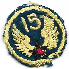 WWII AAF 15th Air Force Hand Embroidered & Bullion Patch