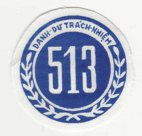 ARVN / South Vietnamese Nationalists Field Police 513th District Patch.