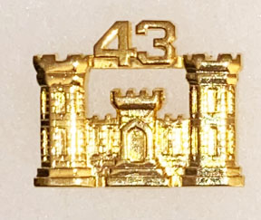 1950's-60's 43rd Engineers Officers Collar Device