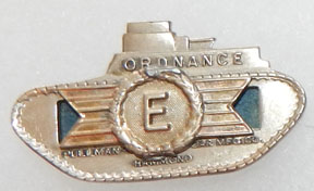 WWII Home Front Pullman Car Manufacturing Co. Tank Production E Award Pin