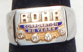 1940's-50's Rohr Aircraft Corporation Employees 20 Year Service Ring