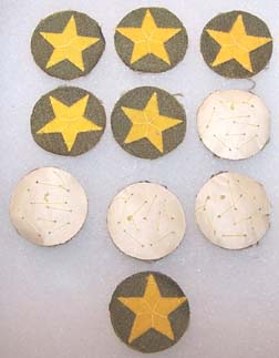 Lot Of Ten NOS Japanese Army Cloth Field Cap Stars