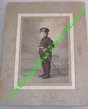 Meiji Era Japanese Child In Uniform Cabinet Card Photo