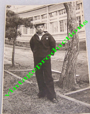 Early WWII Japanese Sailor Wearing Medal Photo