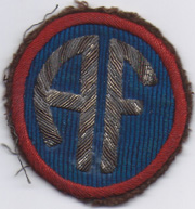 ASMIC WWII-Occupation Period Italian Made Bullion Allied Forces Patch