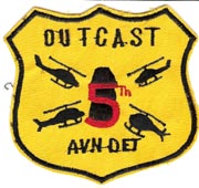 5th Aviation Detachment OUTCAST Pocket Patch  Vietnam