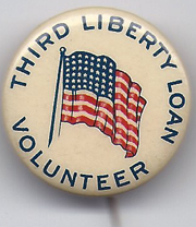 Third Liberty Loan Volunteer Celluloid Pinback Button