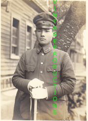 WWII Japanese Army Officer Holding Sword Photo