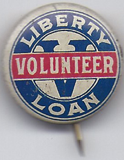Fifth Liberty Loan Volunteer Celluloid Pinback Button