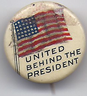United Behind The President Celluloid Pinback Button