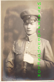 WWII Japanese Army Officer Holding Sword Photo