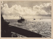 WWII Japanese Propaganda Photo Of Ships Heading South