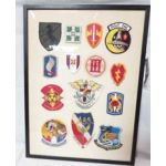 Jonathon Winter's Framed Vietnam Patch Set From USO Tours