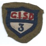 WWI 3rd General Intermediate Supply Depot. OD wool background, with a mutli-piece wool body. Unused.