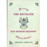 1953 2nd Battalion 16th Infantry Menu Schweinfurt Germany Christmas Menu