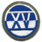 ASMIC WWII 1st Type XV / 15th Corps OD Border Patch