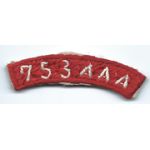 Occupation - Early 1950's 753rd Anti-Aircraft Artillery Raw Silk Tab