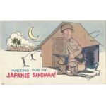 WWII Waiting For Japanese Sandman Postcard